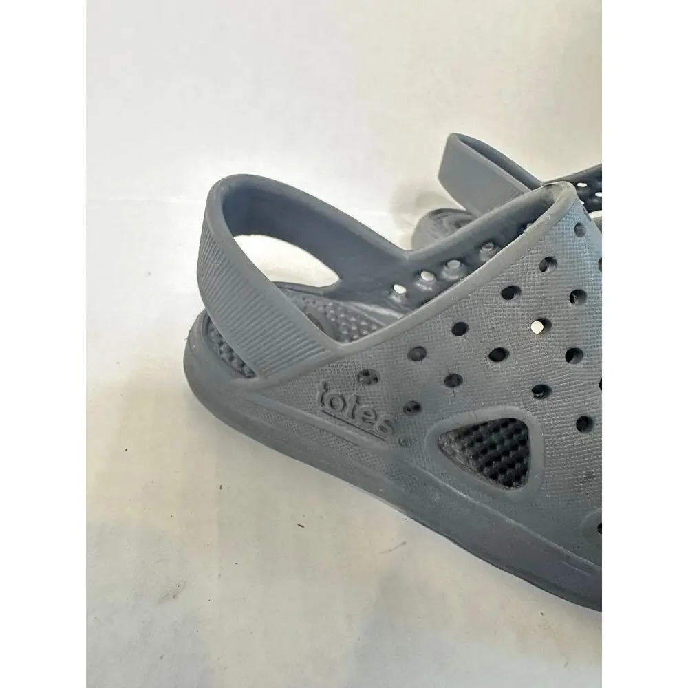 Totes Kids Splash Size US 7 to 8 Gray Slipon Comfy Clog Water Shoes Summer Pool